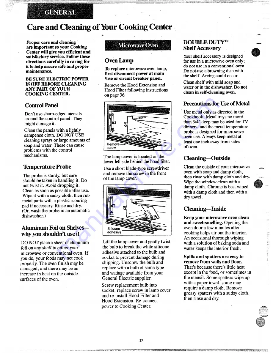 GE JHP62V Use And Care Manual Download Page 33