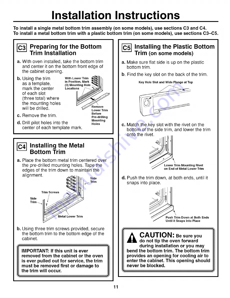 GE JKP20 Installation Instructions Manual Download Page 11