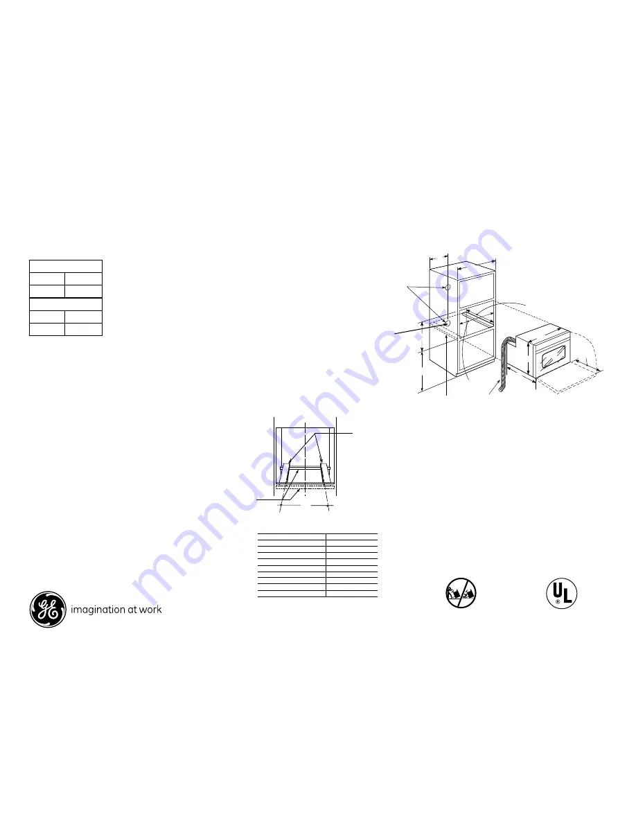 GE JKS10SPSS Dimensions And Installation Information Download Page 1