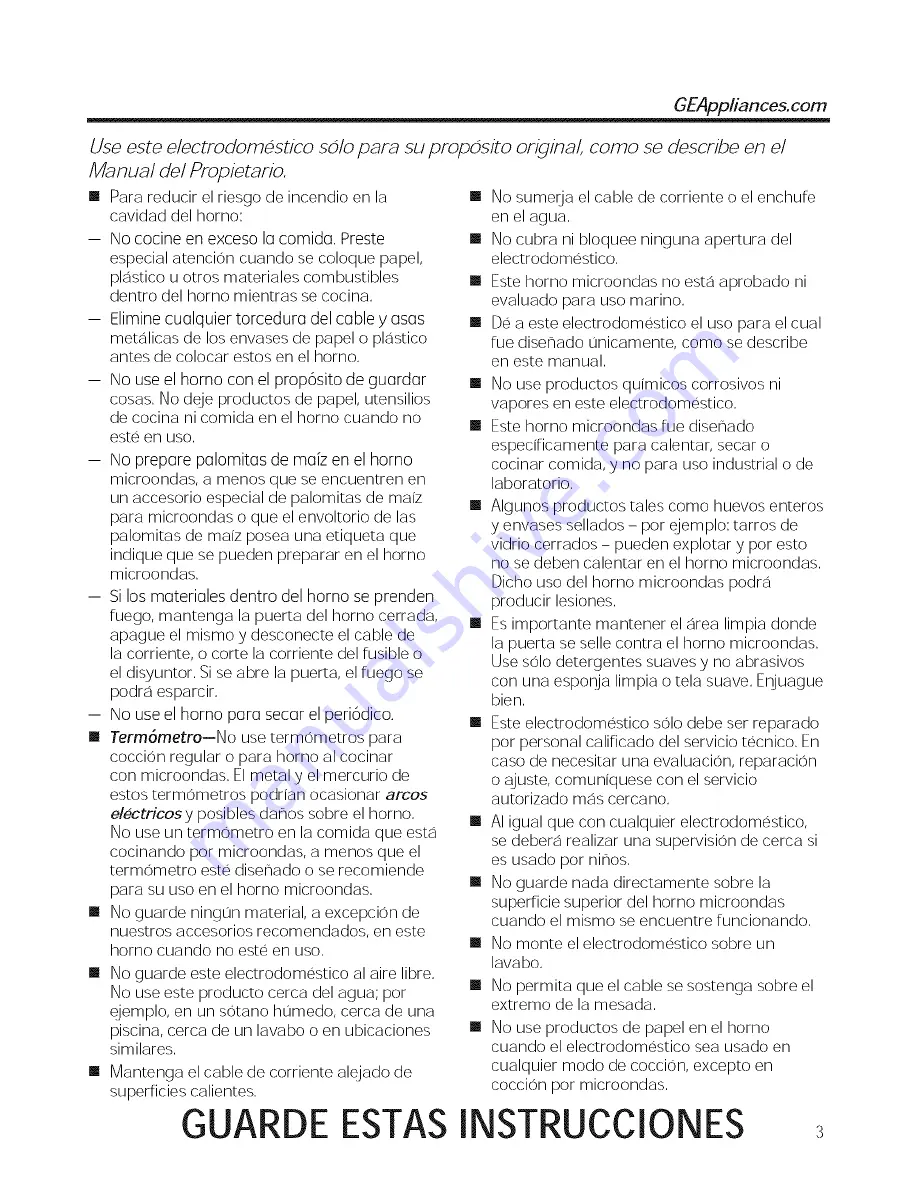 GE JNM3161DF1WW Owner'S Manual Download Page 31