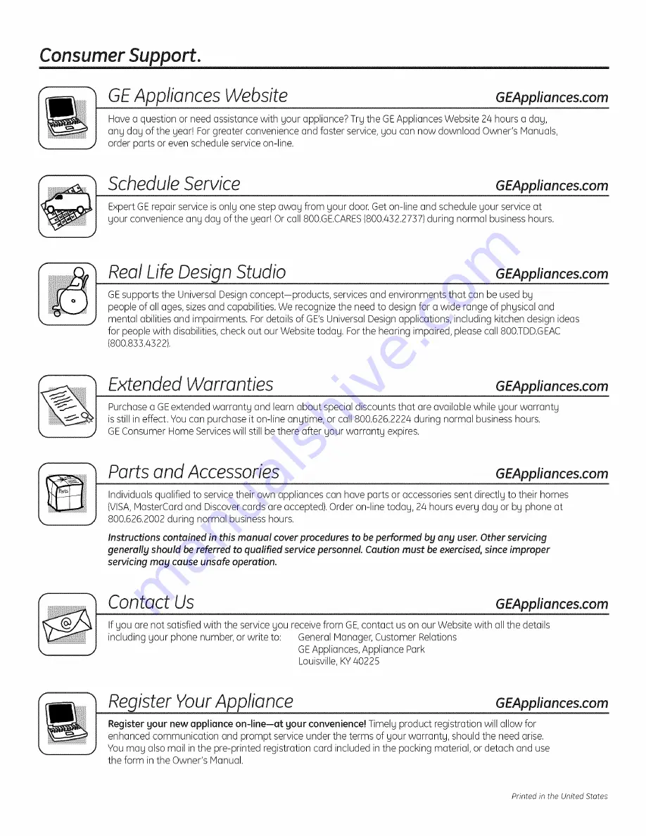 GE JSP39SN4SS Owner'S Manual Download Page 40