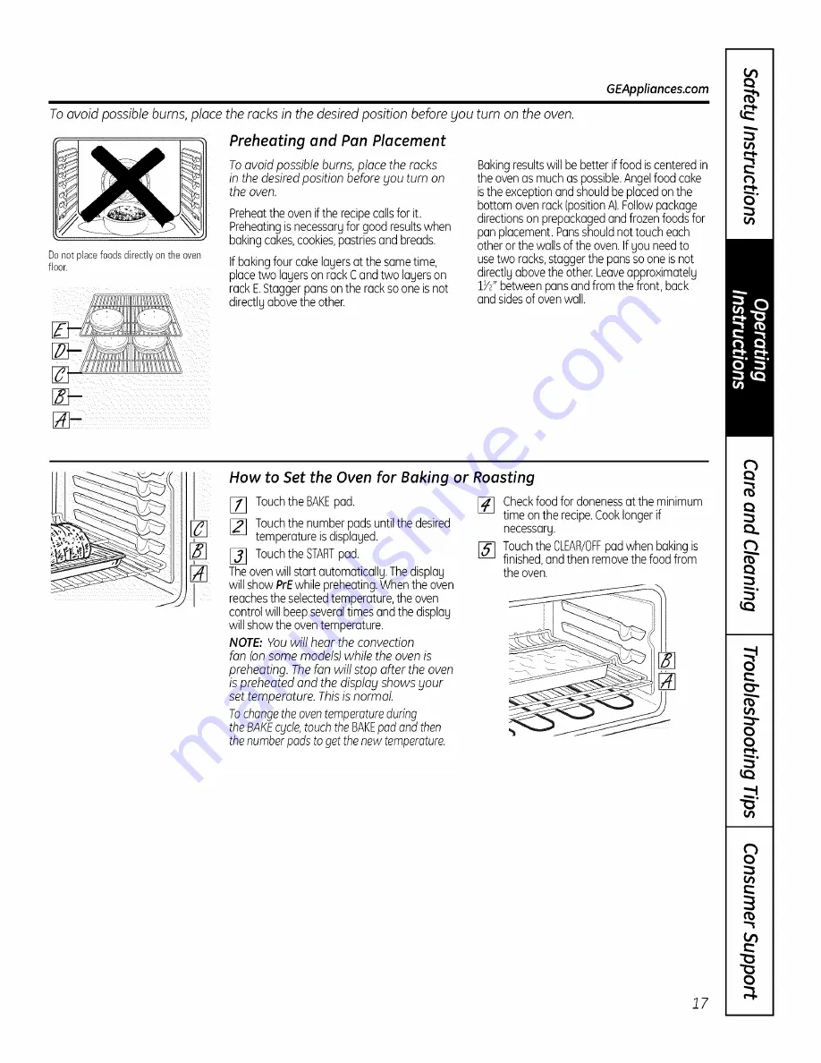 GE JSP46DP1BB Owner'S Manual Download Page 17