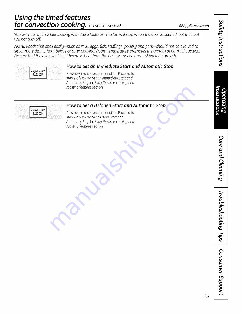 GE JSP46DP1BB Owner'S Manual Download Page 25