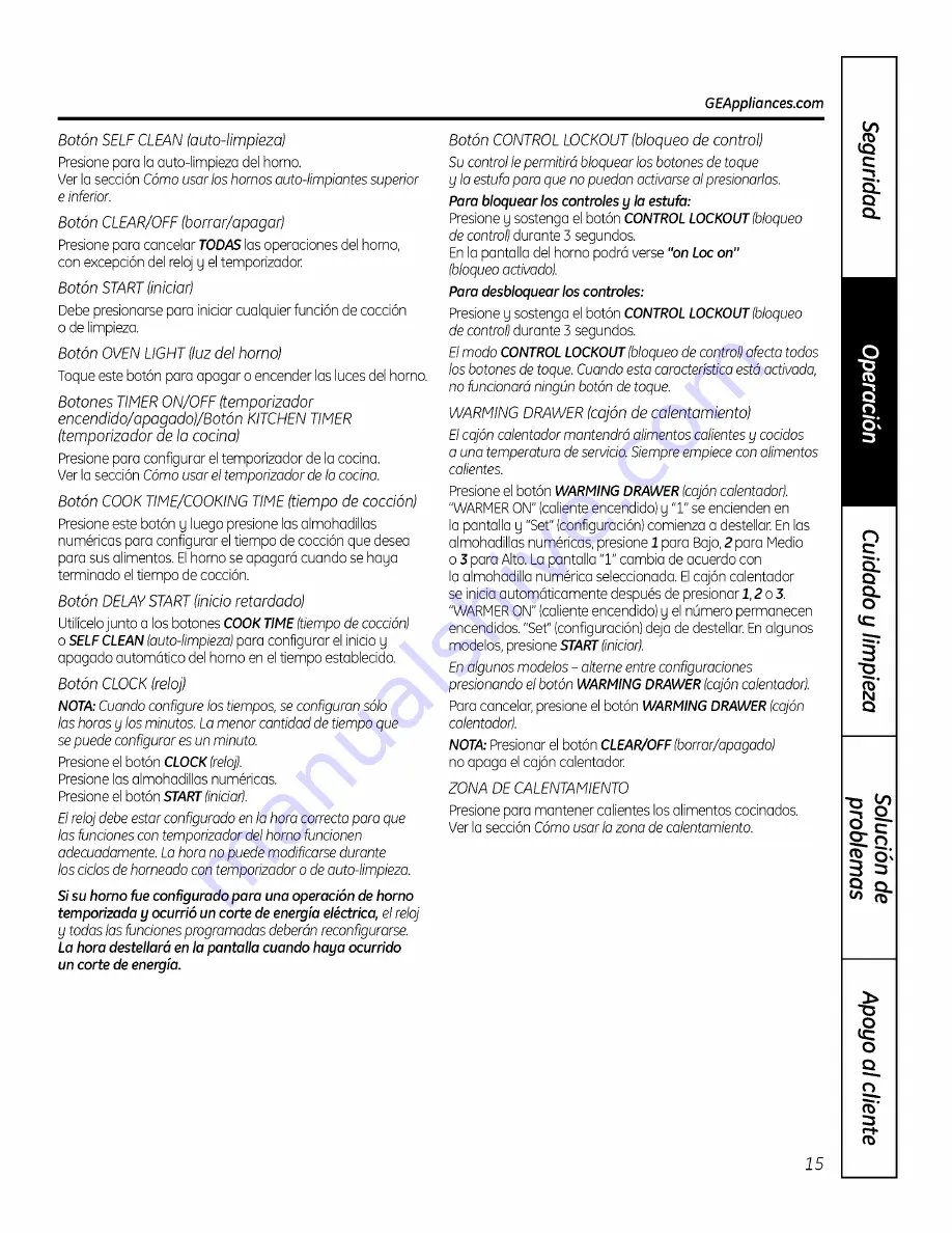 GE JSP46DP1BB Owner'S Manual Download Page 67