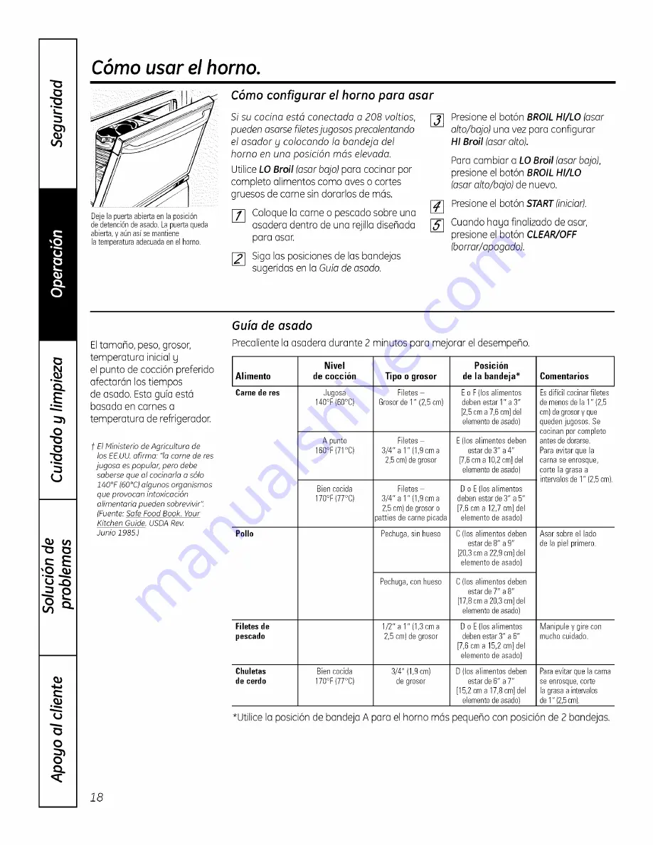 GE JSP46DP1BB Owner'S Manual Download Page 70