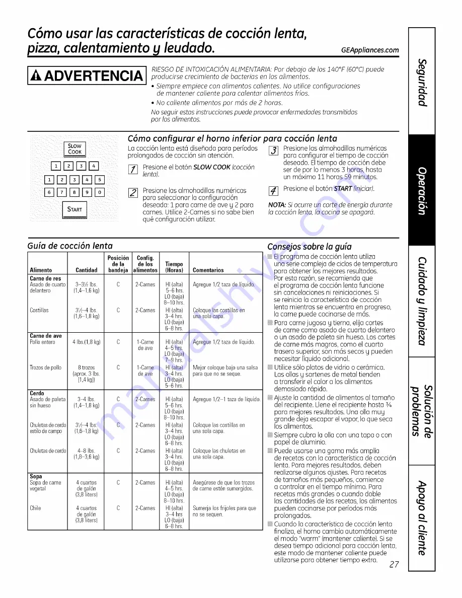 GE JSP46DP1BB Owner'S Manual Download Page 79