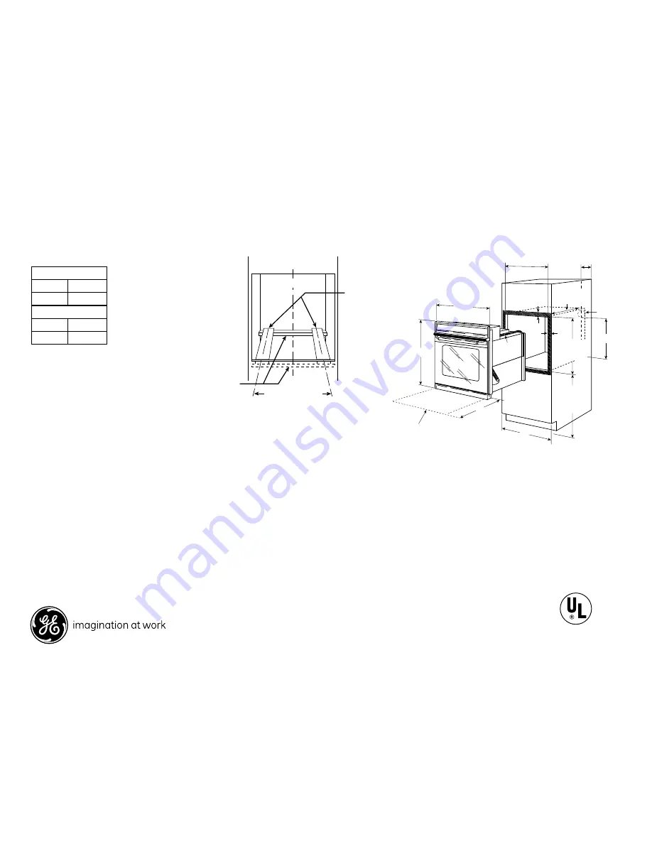 GE JTP30DPBB Dimensions And Installation Information Download Page 1