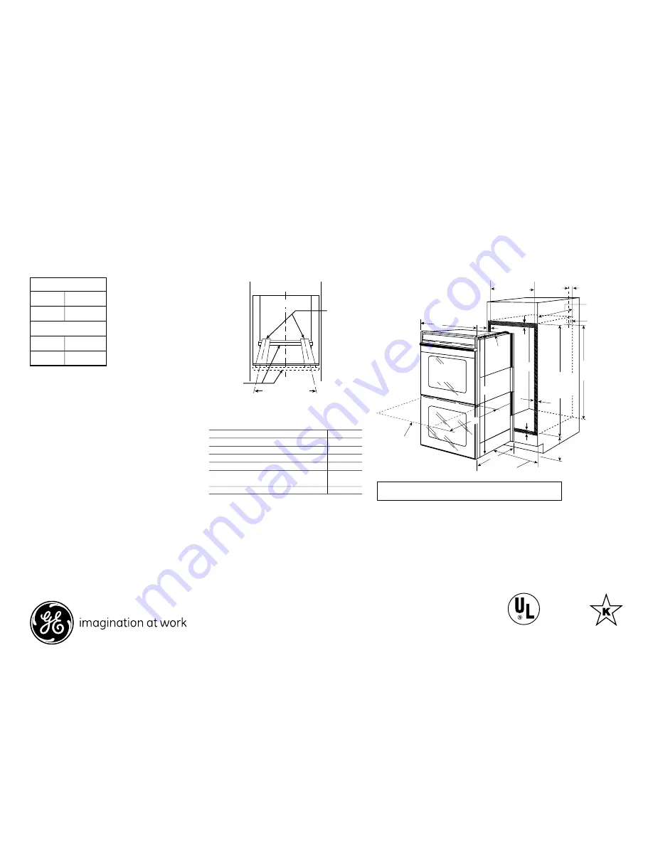 GE JTP55BM Dimensions And Installation Information Download Page 1