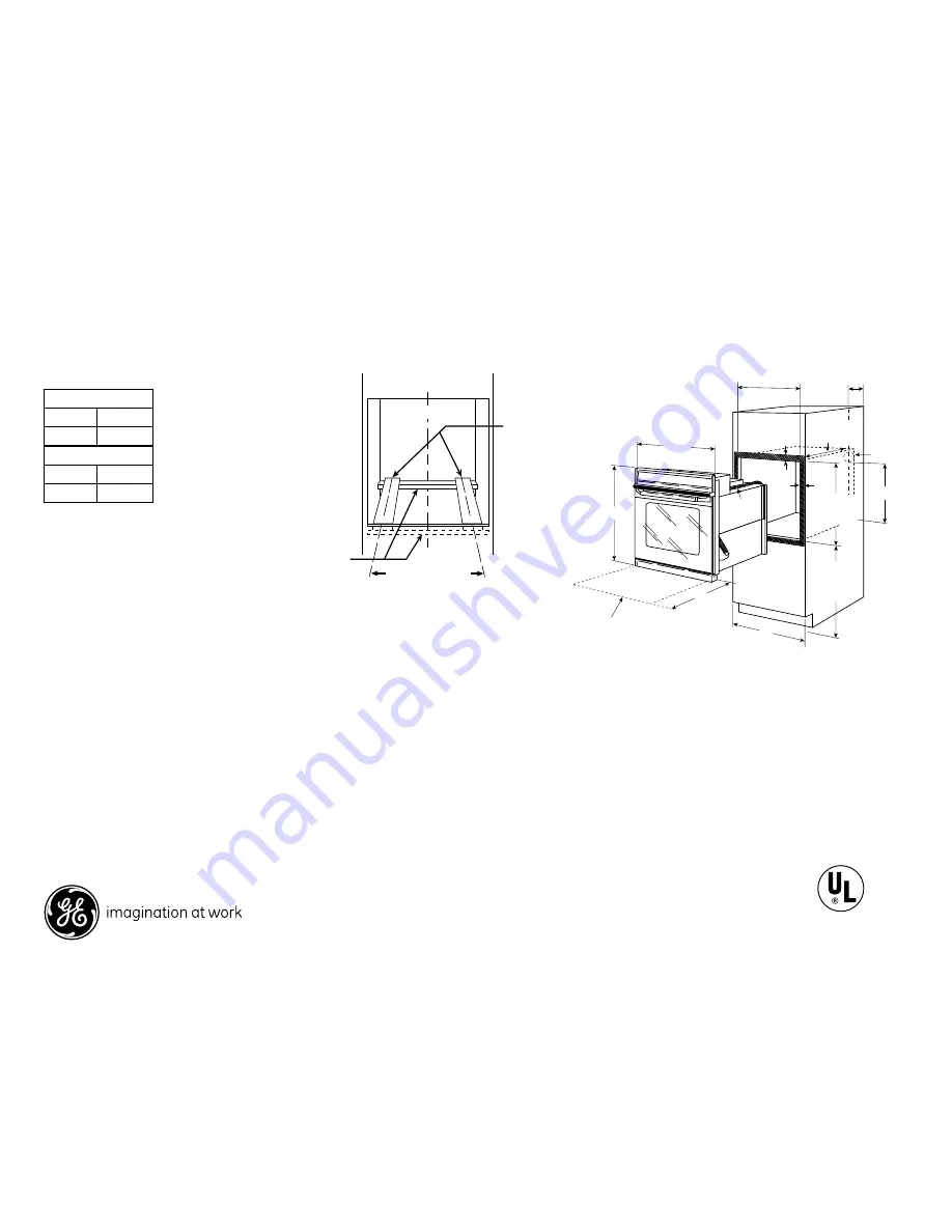 GE JTP70DPBB Dimensions And Installation Information Download Page 1