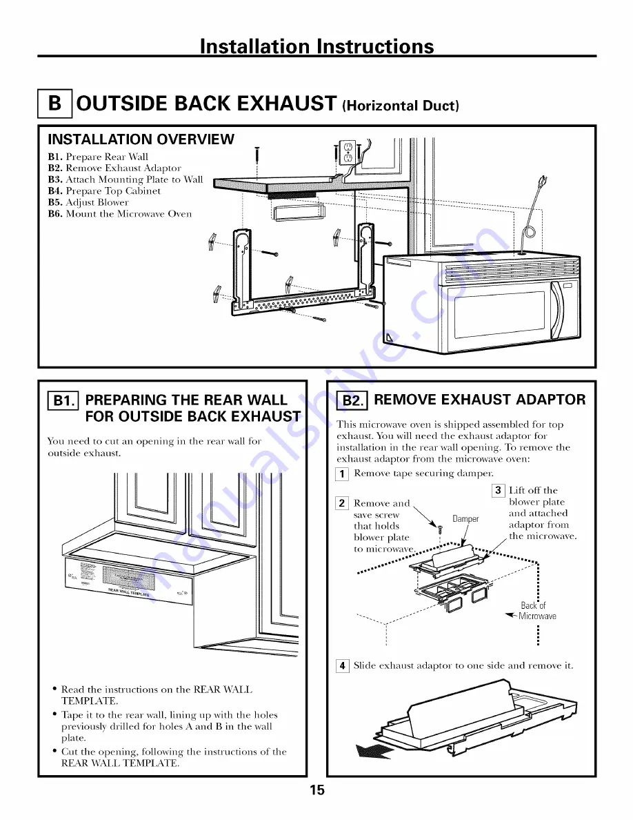 GE JVM1660CB007 Installation Instructions Manual Download Page 15