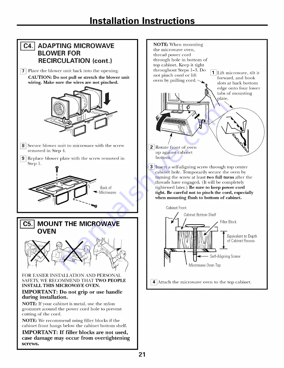 GE JVM1660CB007 Installation Instructions Manual Download Page 21