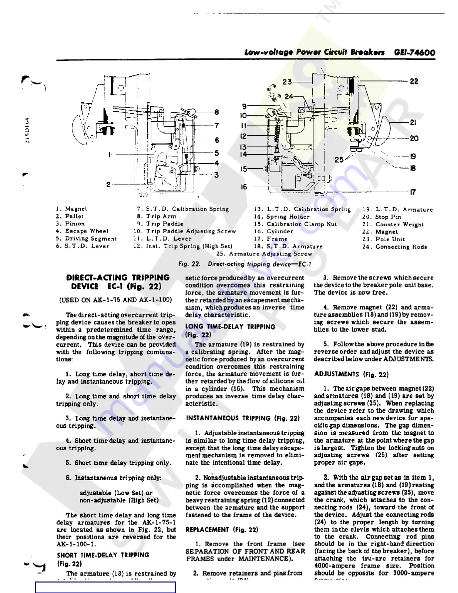 GE MicroVersaTrip AK-50 Maintenance Manual Download Page 21