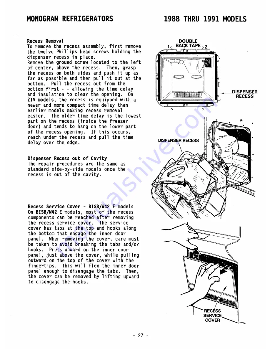 GE Monogram BCS42C Technician Manual Download Page 28