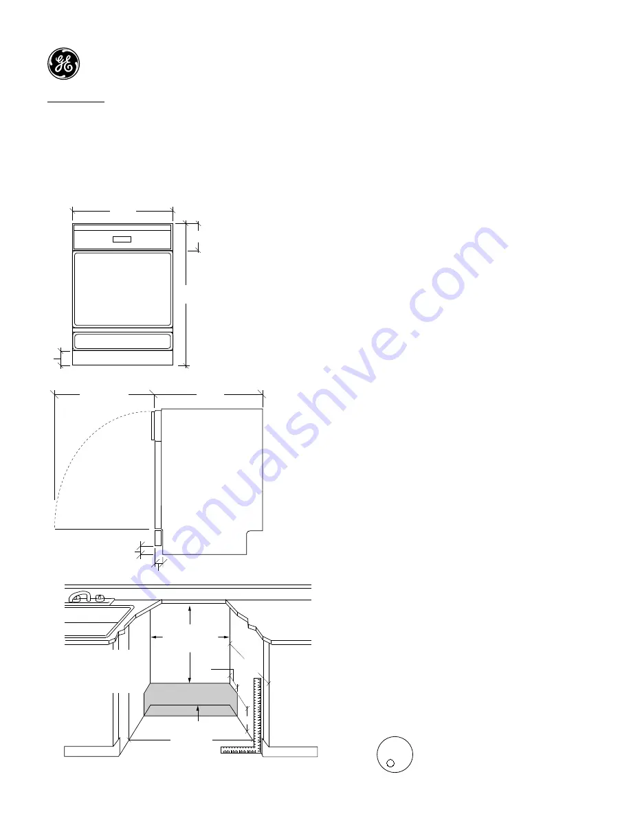 GE Monogram ZBD4700XWW Dimension Manual Download Page 1