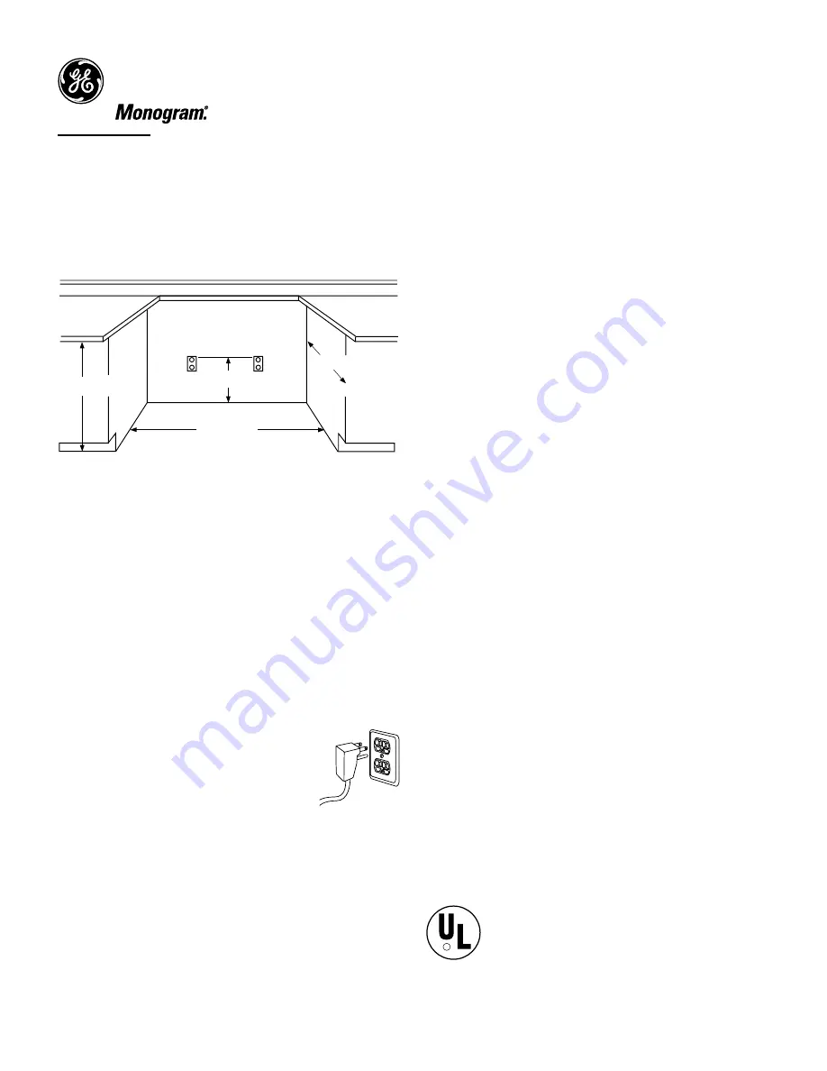 GE Monogram ZDWC240NBS Dimension Manual Download Page 2