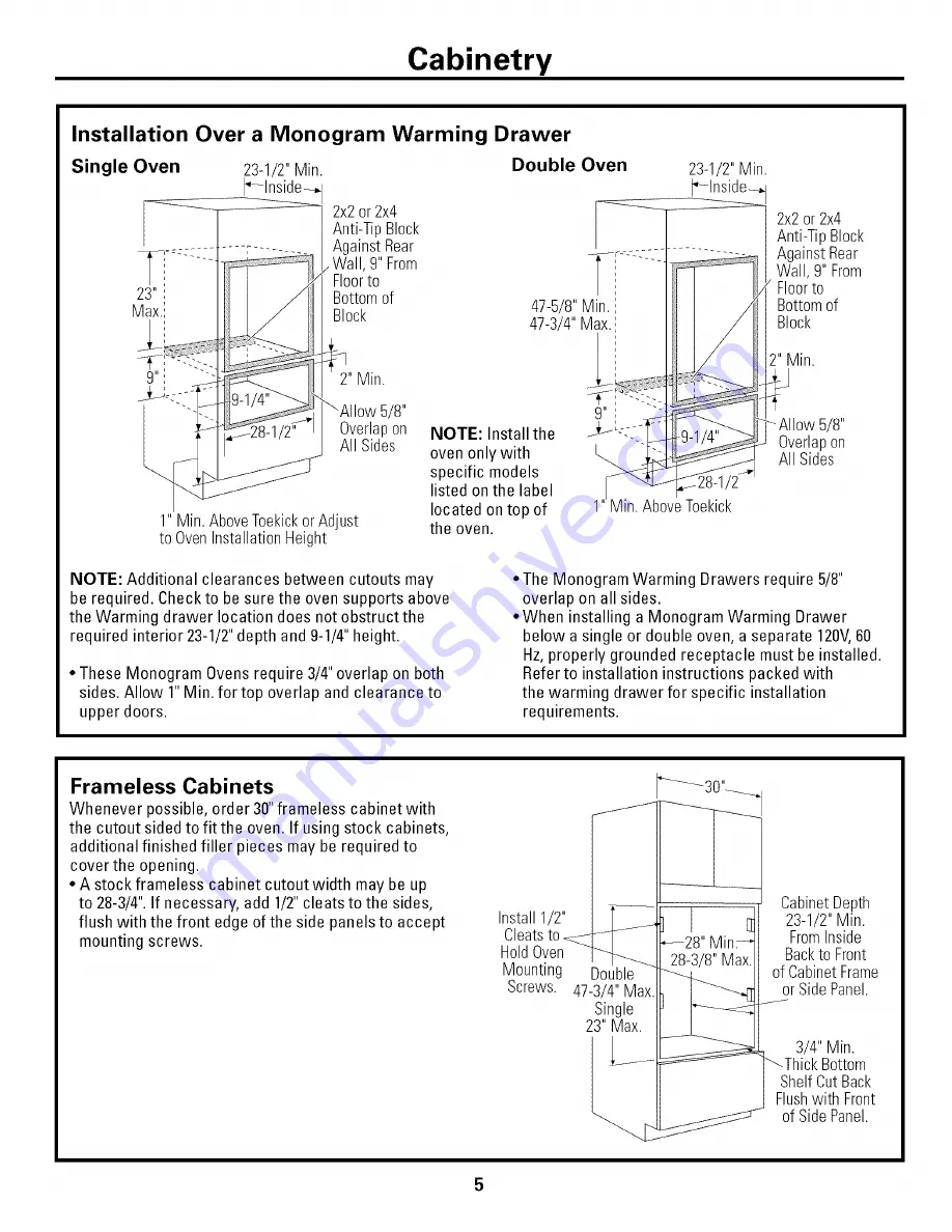 GE Monogram ZET1038 Скачать руководство пользователя страница 5