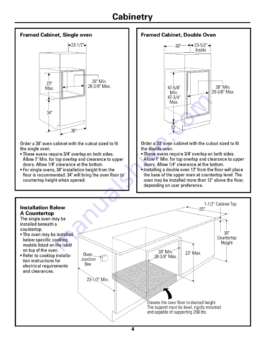 GE Monogram ZET1058 Installation Instructions Manual Download Page 4