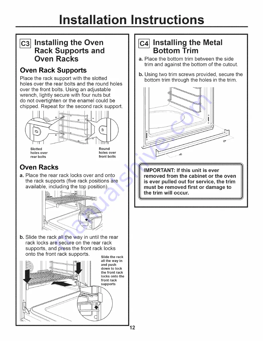 GE Monogram ZET2 Installation Instructions Manual Download Page 12