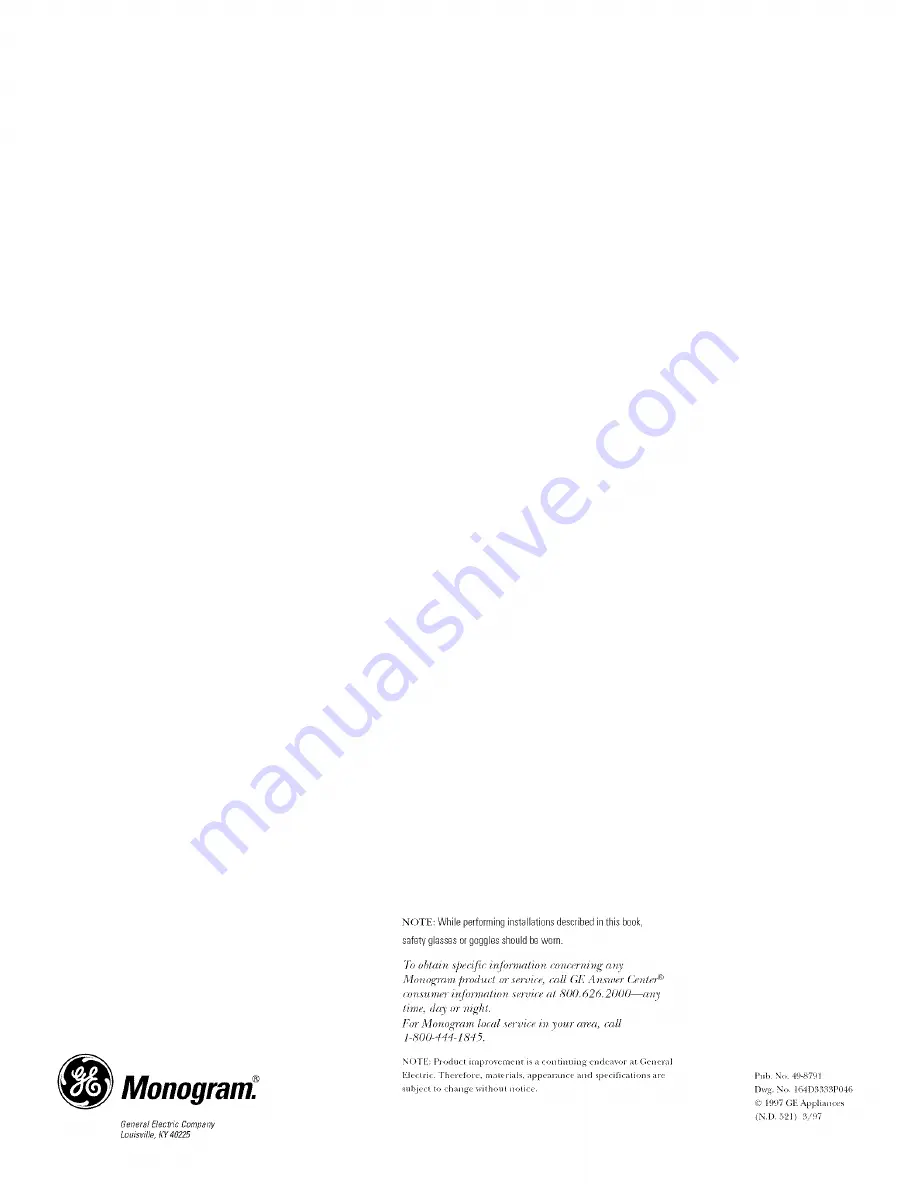 GE Monogram ZET857SYSS Installation Instructions Manual Download Page 16