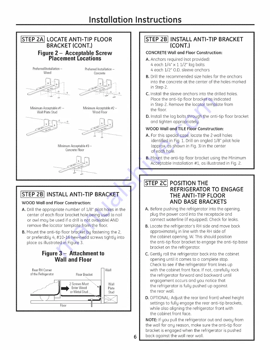 GE Monogram ZFGP21HYASS Installation Instructions Manual Download Page 6