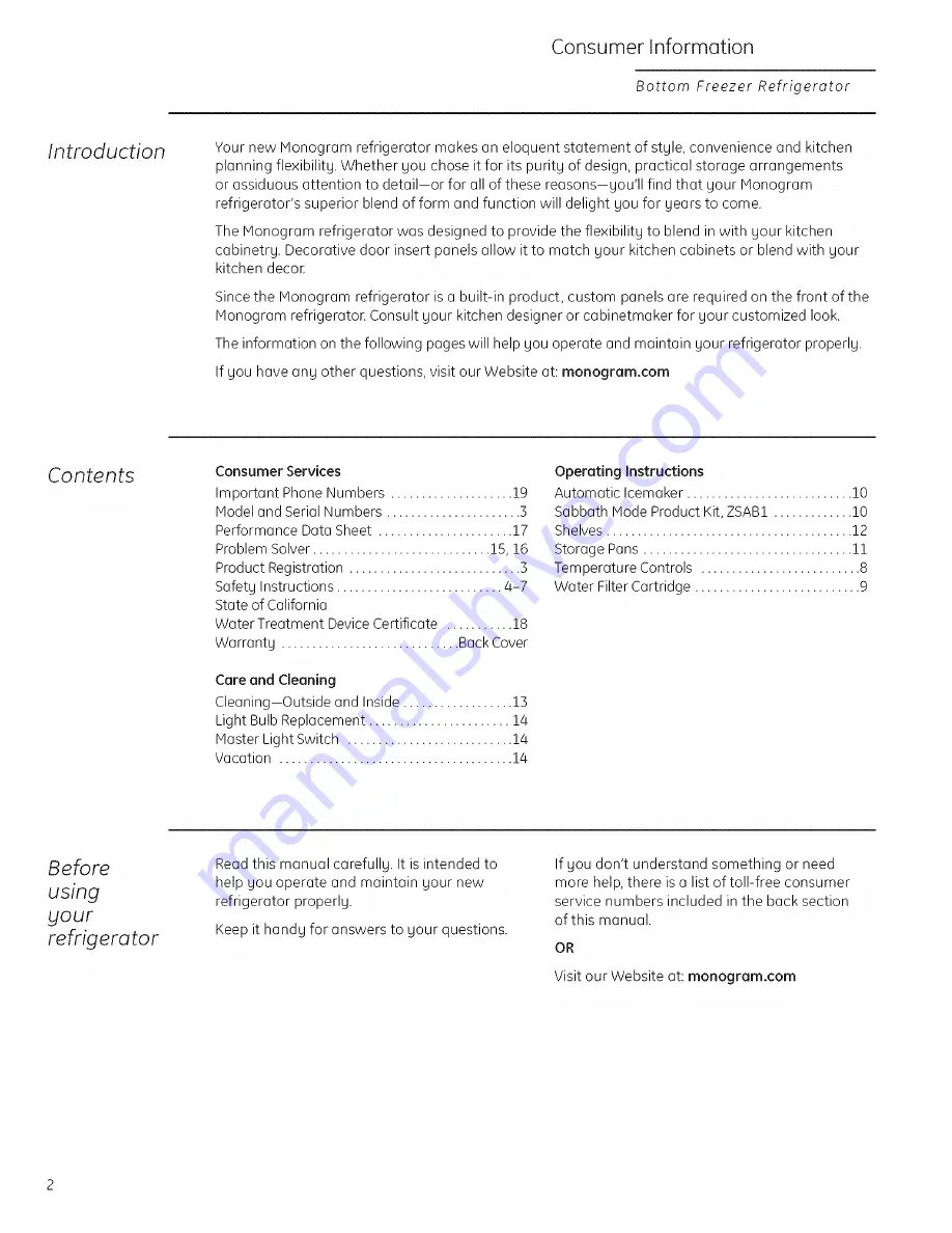 GE Monogram ZICP360NXARH Скачать руководство пользователя страница 2