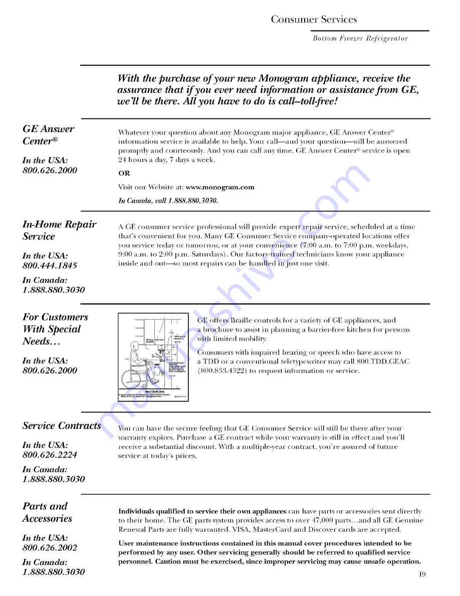 GE Monogram ZICS360NMBRH Owner'S Manual Download Page 19