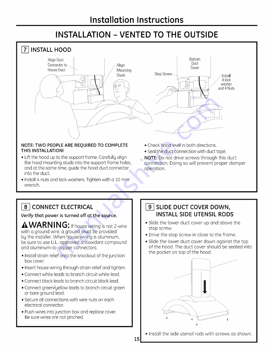 GE Monogram ZV855 Installation Instructions Manual Download Page 15