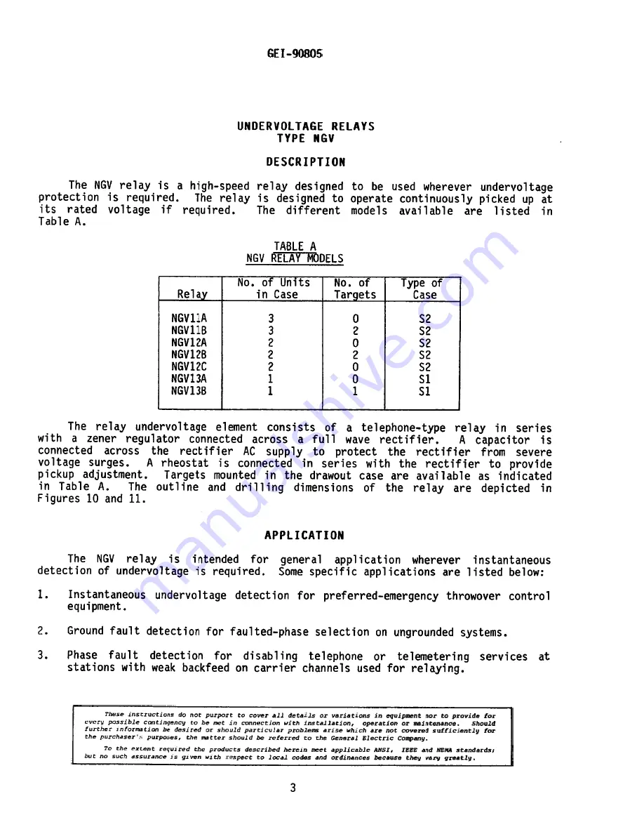 GE NGV Series Instructions Manual Download Page 7