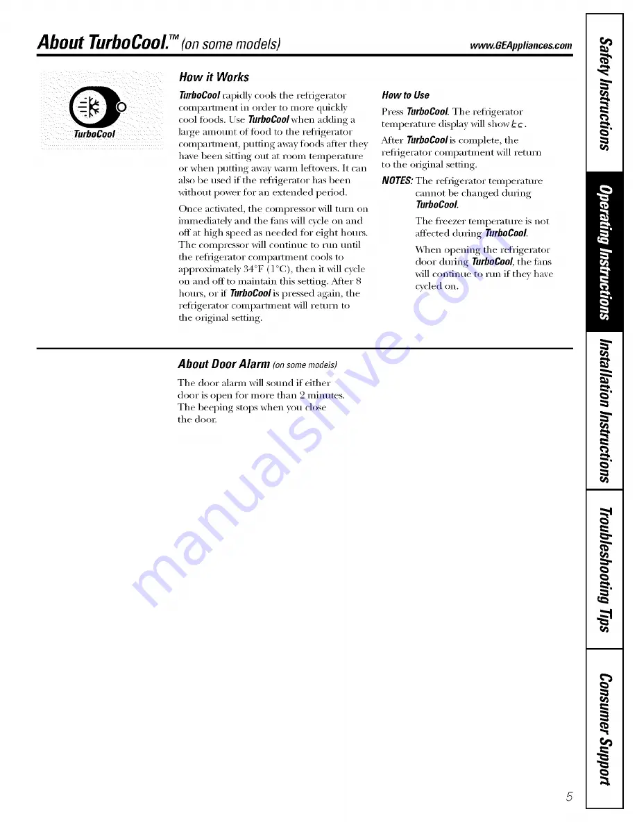 GE PDF22MFSABB and Owner'S Manual And Installation Instructions Download Page 5