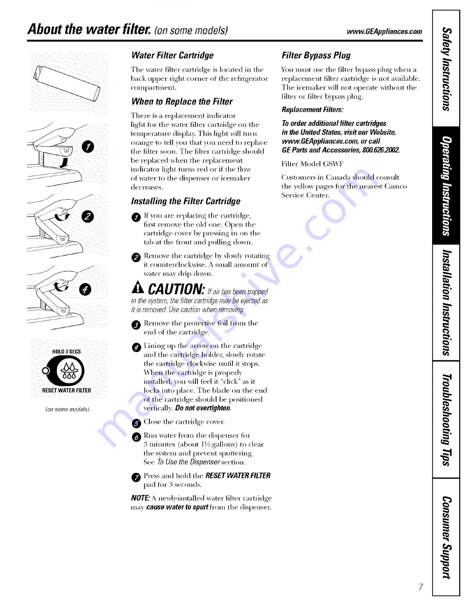 GE PDF22MFSABB and Скачать руководство пользователя страница 7