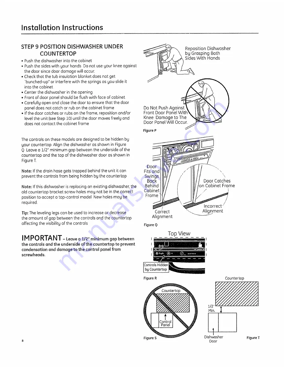 GE PDW1800N01WW Installation Instructions Manual Download Page 8