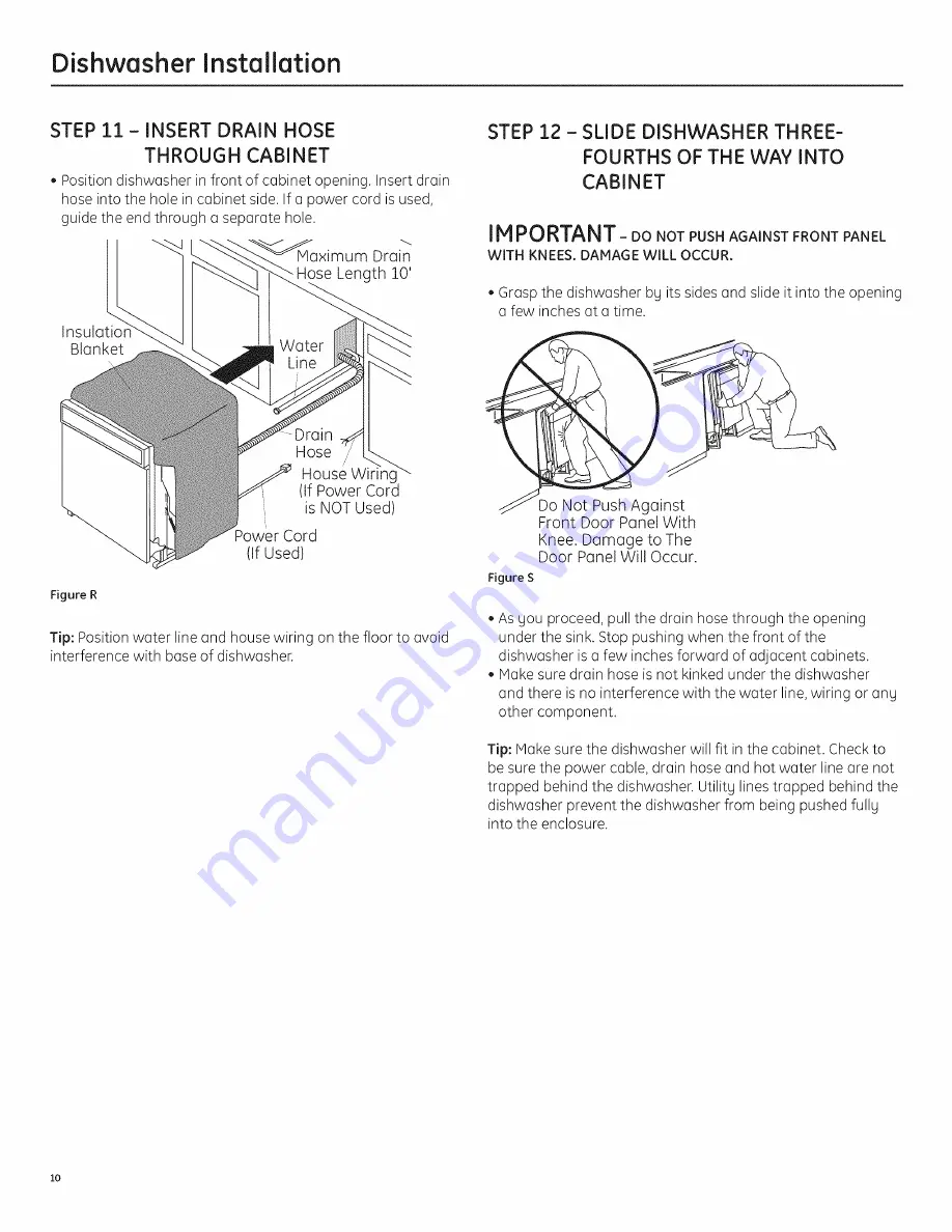 GE PDWT380R10SS Installation Instructions Manual Download Page 10