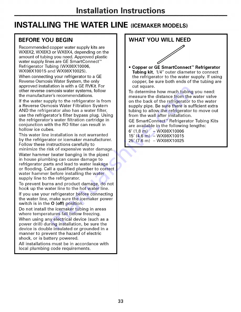 GE PFIC1NFWCWV and Owner'S Manual And Installation Instructions Download Page 173