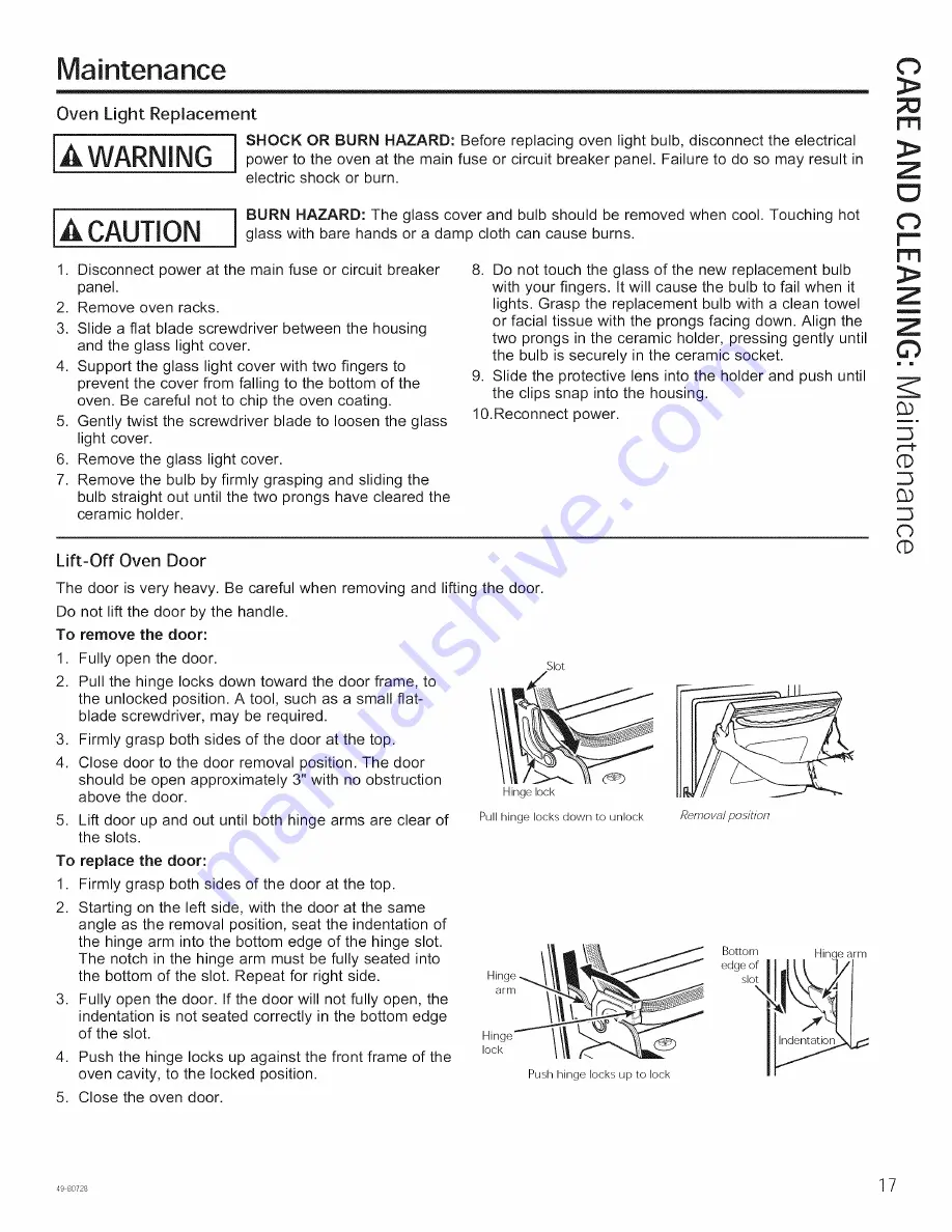 GE PK7000DF2WW Owner'S Manual Download Page 17