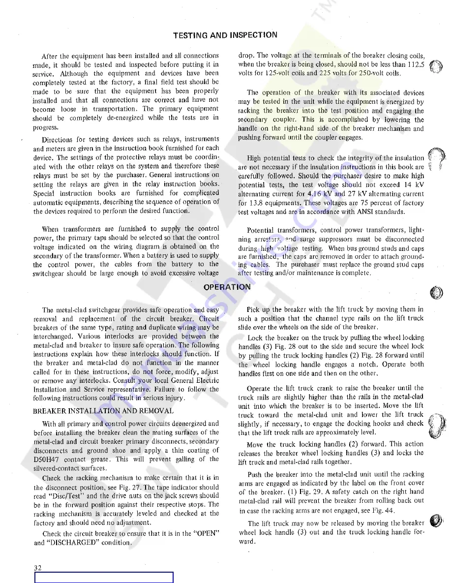 GE Power/Vac VM-4.16 Instructions And Recommended Parts For Maintenance Download Page 32