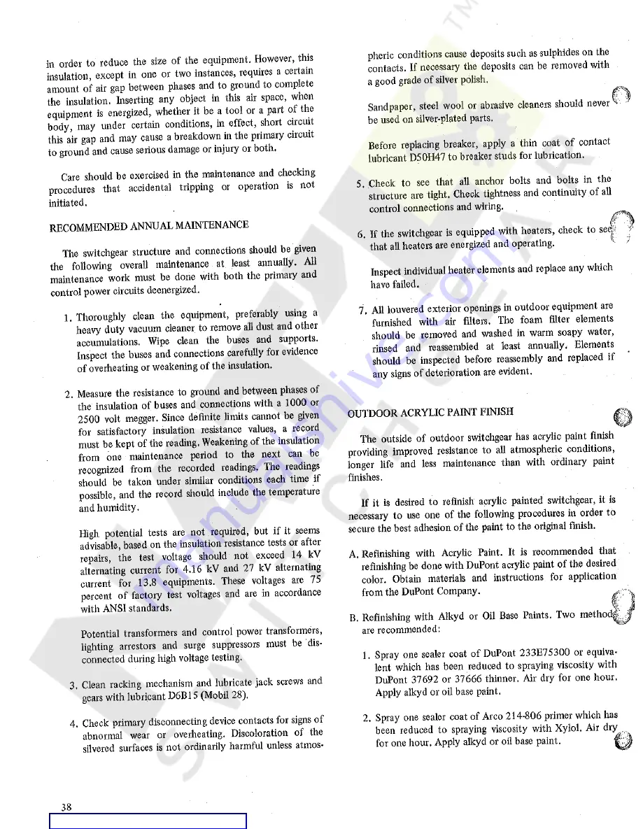 GE Power/Vac VM-4.16 Instructions And Recommended Parts For Maintenance Download Page 38