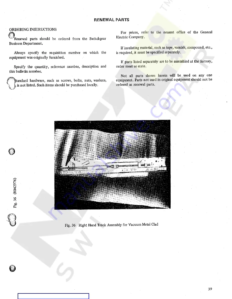 GE Power/Vac VM-4.16 Instructions And Recommended Parts For Maintenance Download Page 39