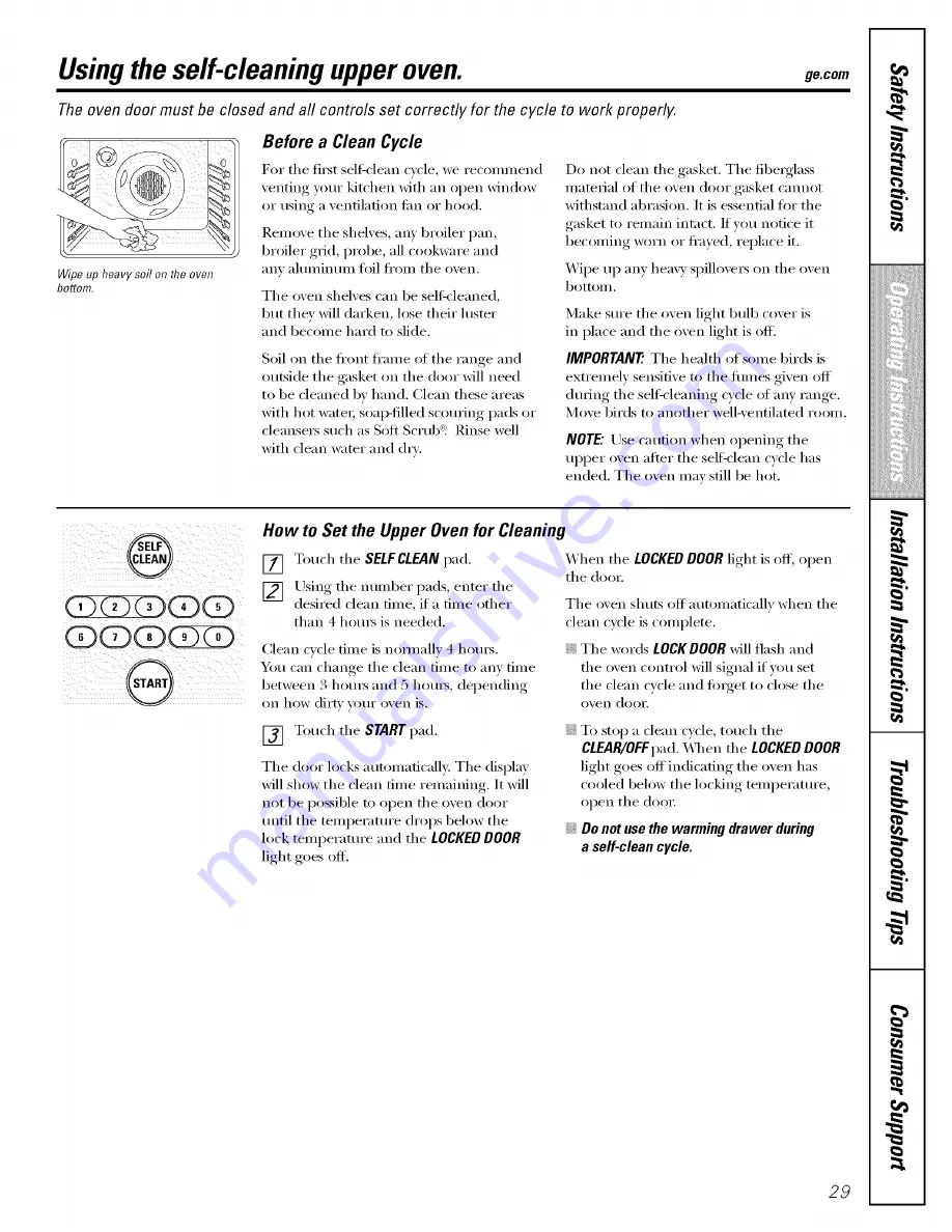 GE Profile J2B918 Installation And Owner'S Manual Download Page 29