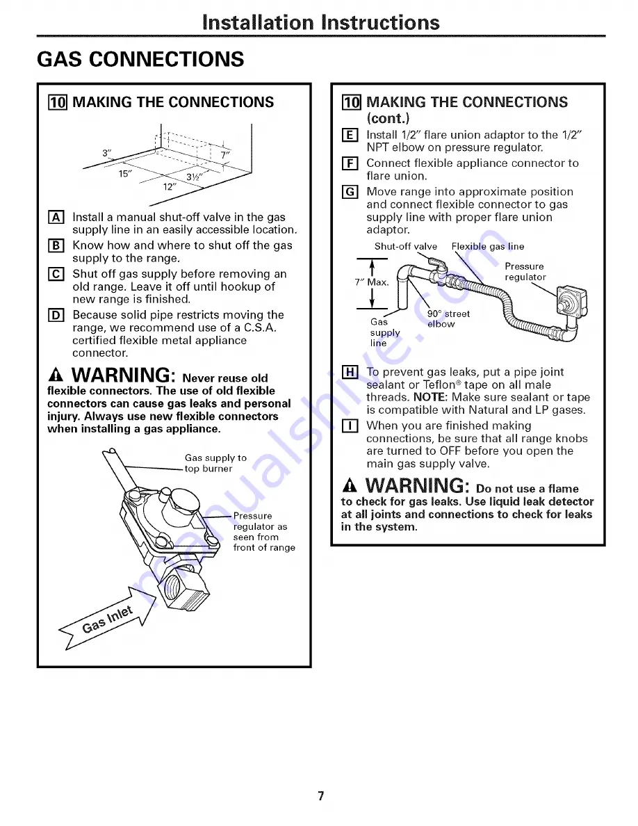 GE Profile J2S968 SERIES Installation Instructions Manual Download Page 7