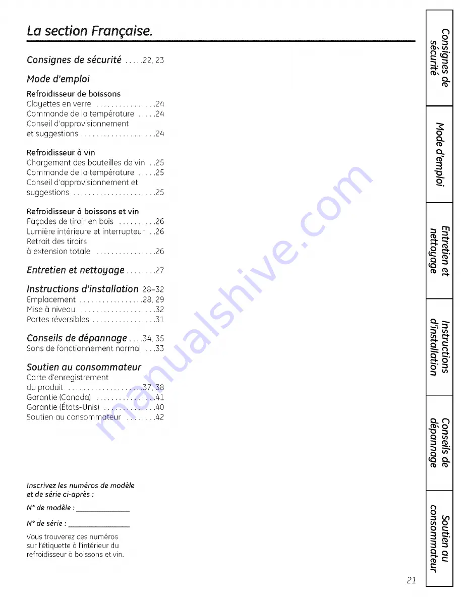 GE Profile PCR06WATSS Owner'S Manual And Installation Instructions Download Page 21