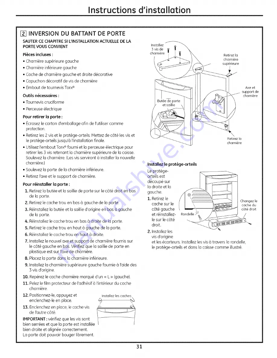 GE Profile PCR06WATSS Owner'S Manual And Installation Instructions Download Page 31