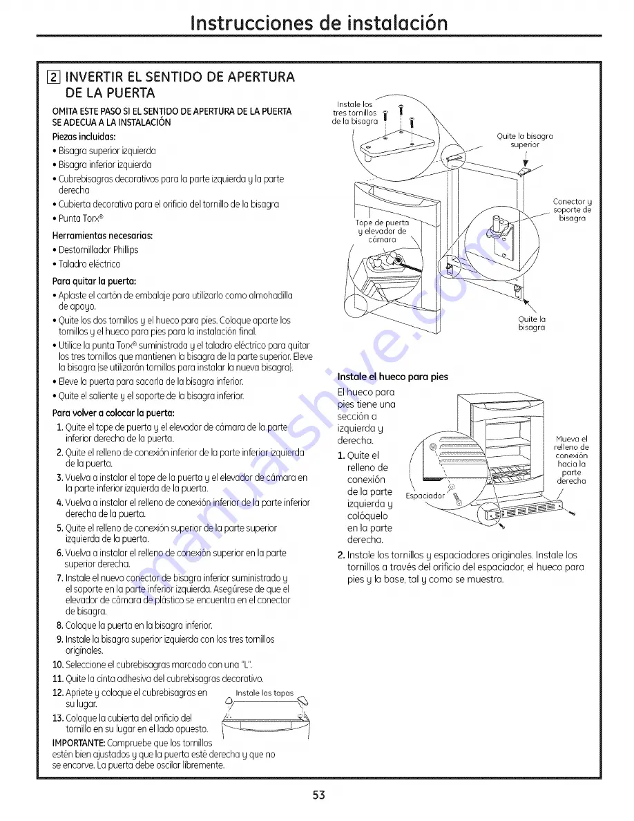 GE Profile PCR06WATSS Owner'S Manual And Installation Instructions Download Page 53