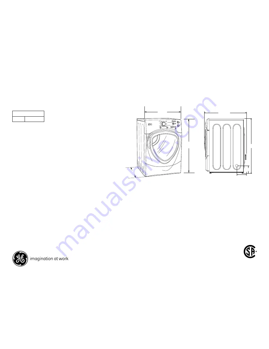 GE Profile PFDS450EL Dimensions And Installation Information Download Page 1