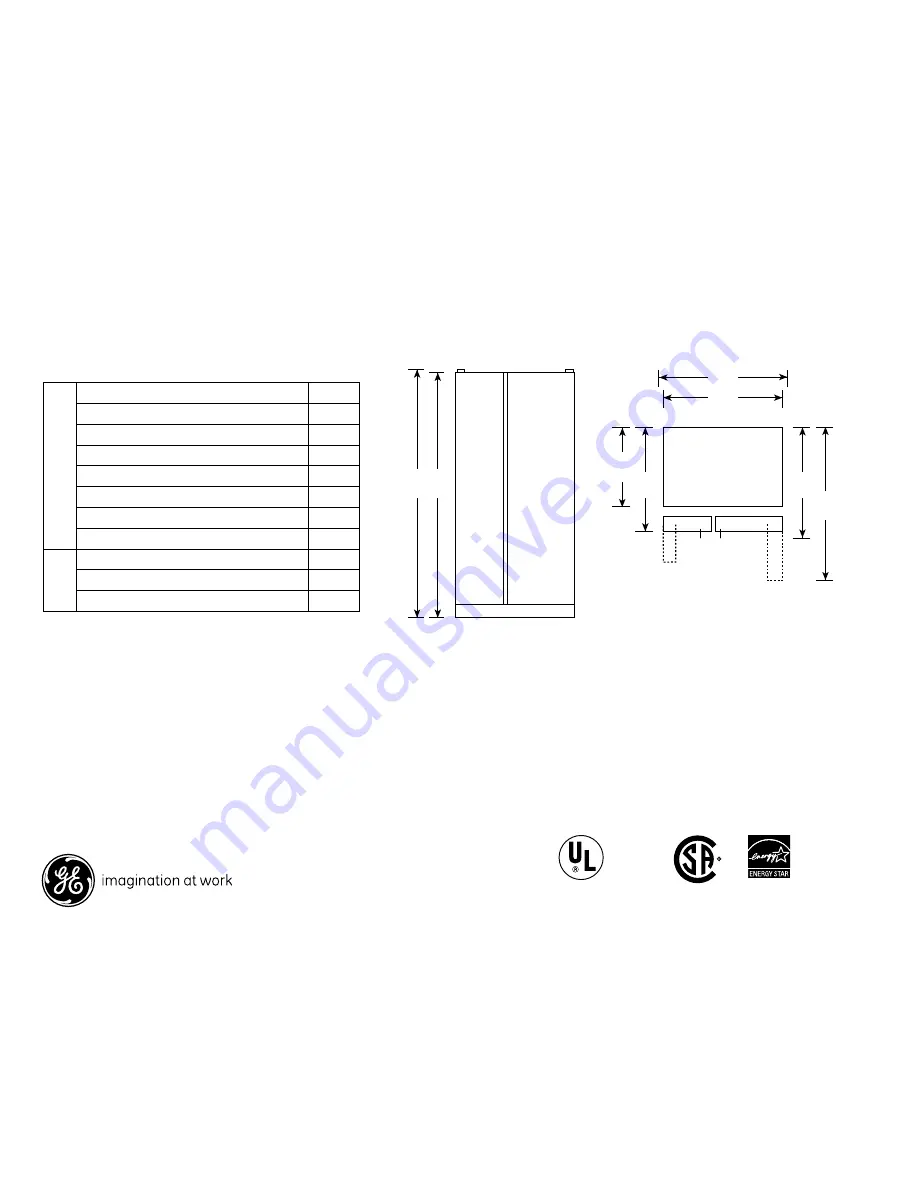 GE Profile PSDS3YGXSS Dimensions And Installation Information Download Page 1