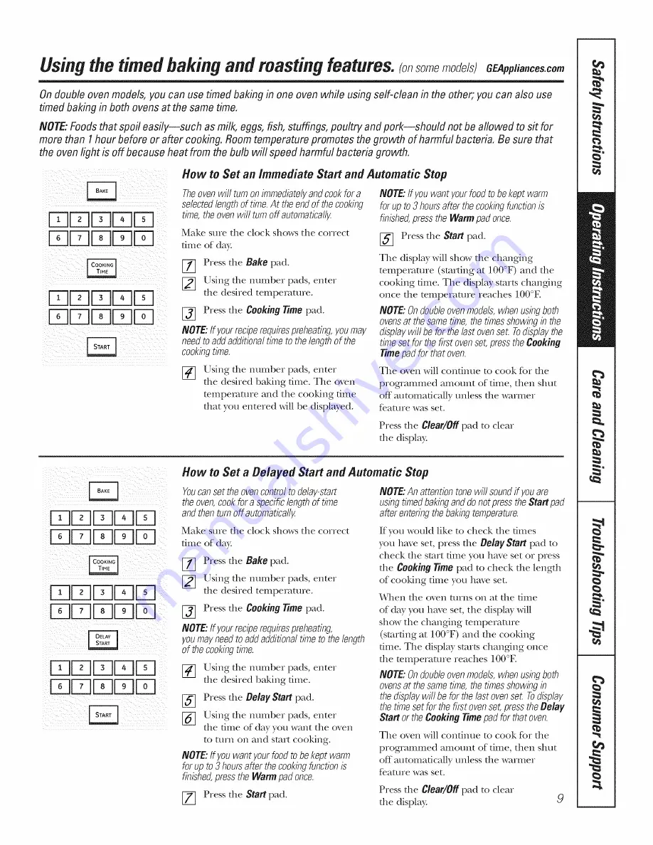 GE Profile PT916 Owner'S Manual Download Page 9