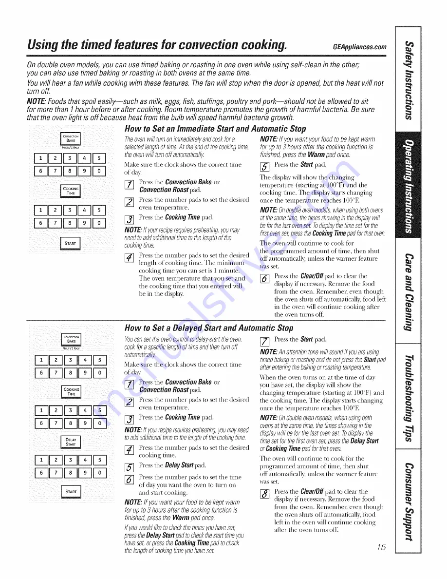 GE Profile PT916 Owner'S Manual Download Page 15