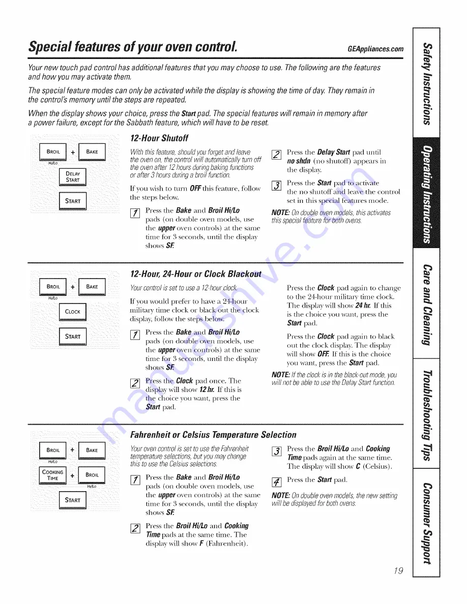 GE Profile PT916 Owner'S Manual Download Page 19