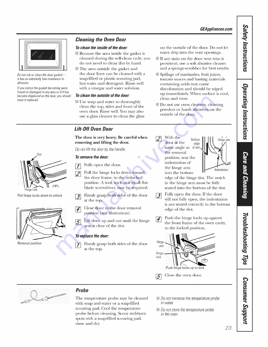 GE Profile PT916 Owner'S Manual Download Page 23