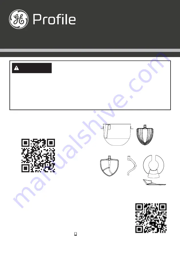 GE PROFILE SMART MIXER WITH AUTO SENSE Quick Start Manual Download Page 1