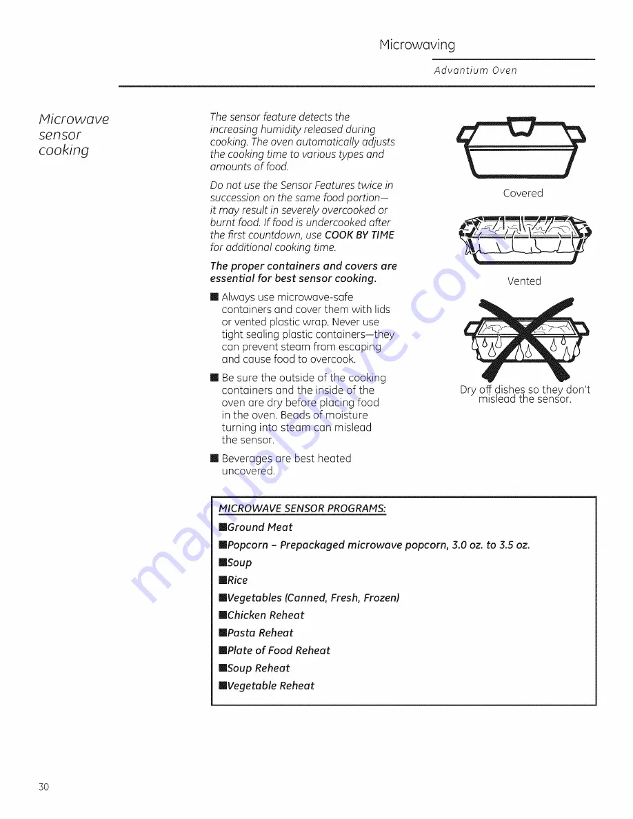 GE PSB9120SF1SS Owner'S Manual Download Page 30